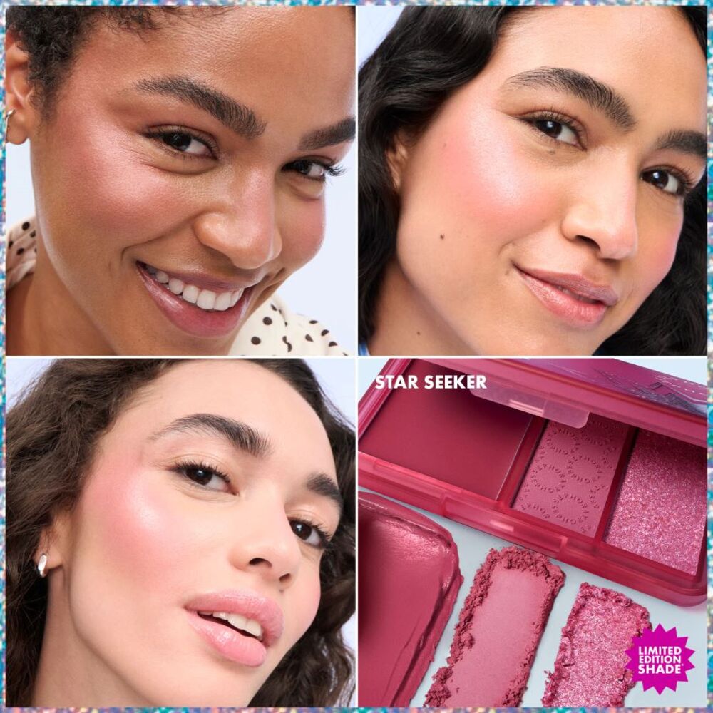 BLUSH BLUSH GLOW (SET DE RUBORES, ILUMINADOR Y BROCHA DOBLE)